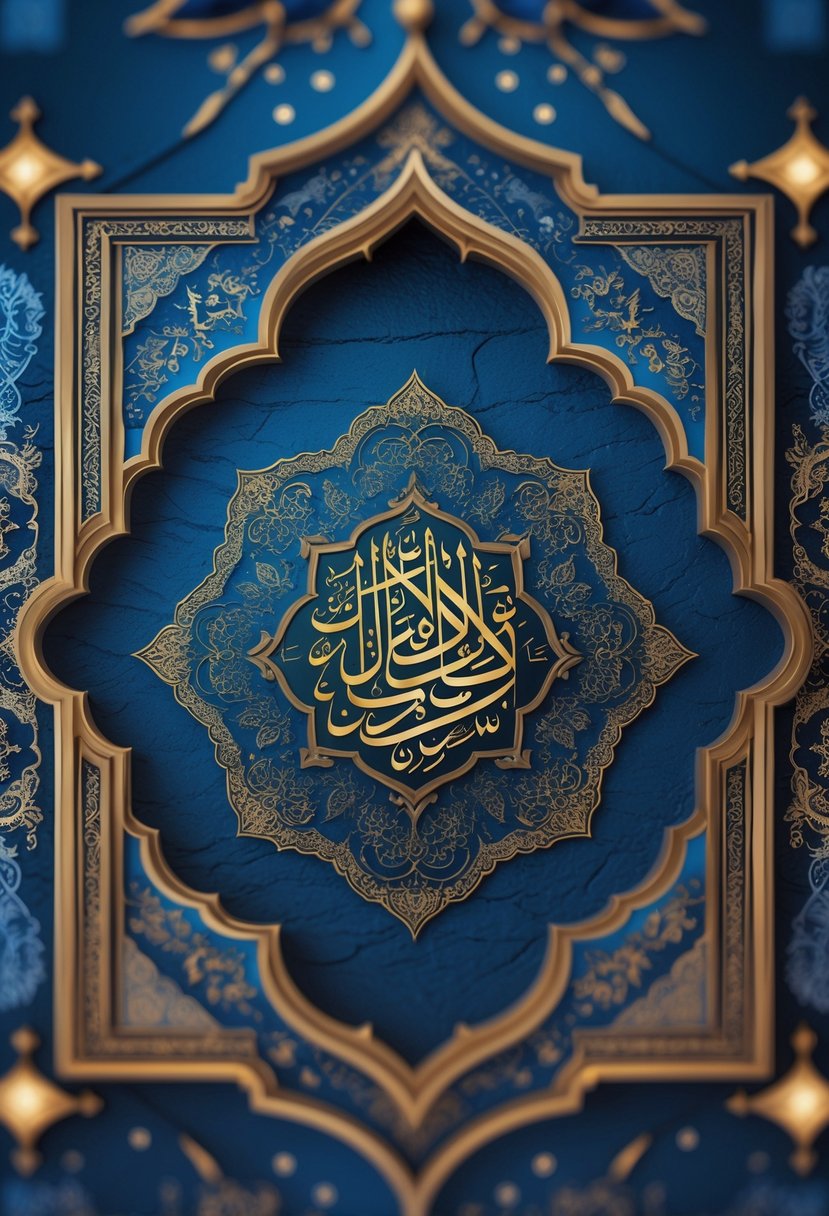 A collection of fifteen intricate Islamic background designs featuring Arabic calligraphy patterns and geometric motifs in rich colors.